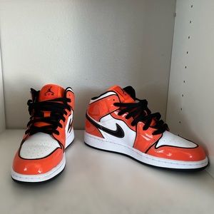 Orange custom Jordan’s
